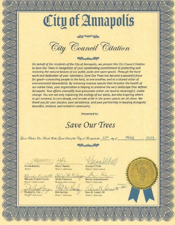 City of Annapolis City Council Citation to SOT